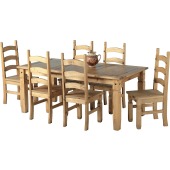 Corona 6' Dining Table Distressed Waxed Pine